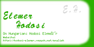 elemer hodosi business card